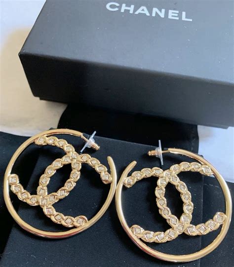 chanel earrings hoops|chanel inspired hoop earrings.